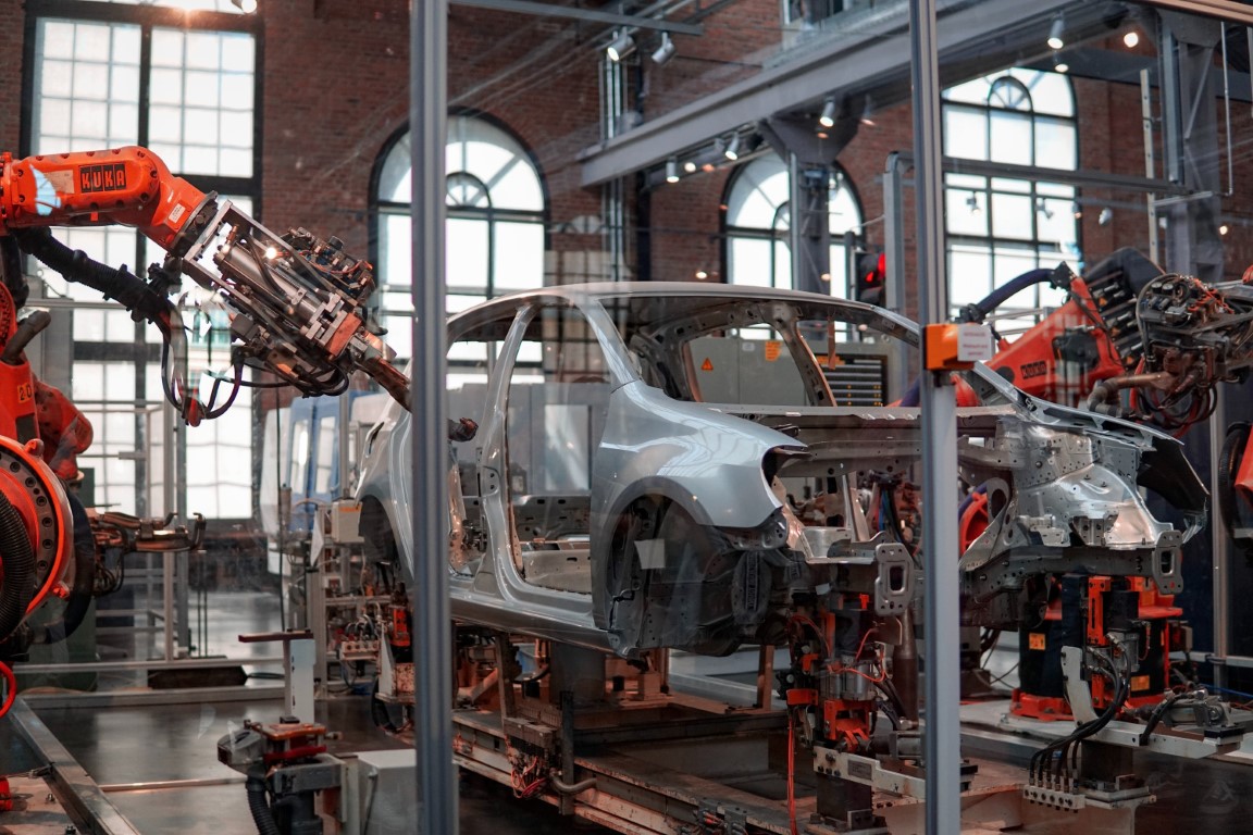 Robots assembling car